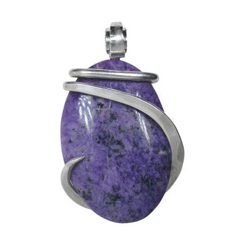 Sugilite Stone Pendant Hand-wrapped in Silver