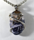 Tiffany Stone Handmade Pendant Wrapped  in Silver