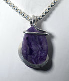 Sugilite Crystal Handmade Stone Pendant Wrapped in Silver