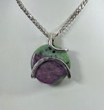 Ruby in Zoisite Stone Pendant Hand Wrapped in Sterling Silver