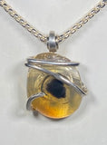 Ethiopia Fire Opal Crystal Handmade Stone Pendant Wrapped in Silver