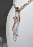 Clear Quartz Crystal Pendant Hand-wrapped in Copper