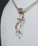 Clear Quartz Crystal Pendant Hand-wrapped in Copper