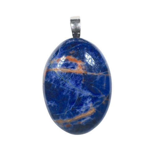 Sodalite Stone Pendant with Silver Bail