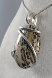 Leopardskin Jasper Stone Pendant Hand Wrapped in Silver