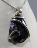 Sodalite  Stone Pendant Hand Wrapped in Silver