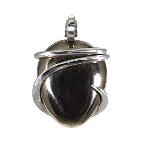 Apache Gold Chalcopyrite  Stone Pendant Hand Wrapped in Silver