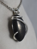 Shungite Stone Pendant Hand Wrapped in Silver