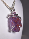 Amethyst Drusy Crystal Stone Pendant Hand Wrapped in Silver