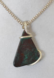 Chrysocolla Stone Pendant Hand Wrapped in Silver