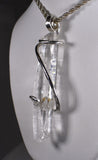 Clear Quartz Crystal Double Terminated Point Hand Wrapped in Sterling Silver Wire