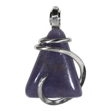 Lepidolite Crystal Stone Pendant Hand Wrapped in Silver