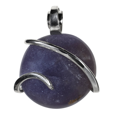 Lepidolite Crystal Stone Pendant Hand Wrapped in Silver