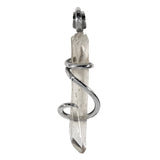 Smoky Crystal Quartz Natural Point Stone Pendant Wrapped in Silver